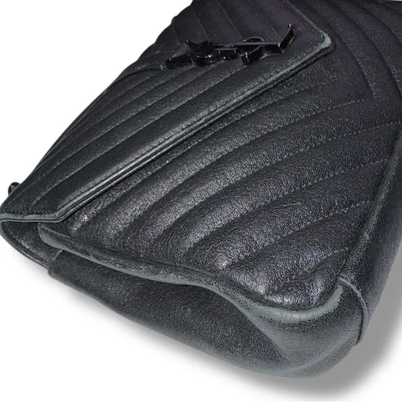 Saint Laurent College Medium Flap YSL Shoulder Bag Quilted black Leather 🔥SALE🔥 - Picture 5 of 15